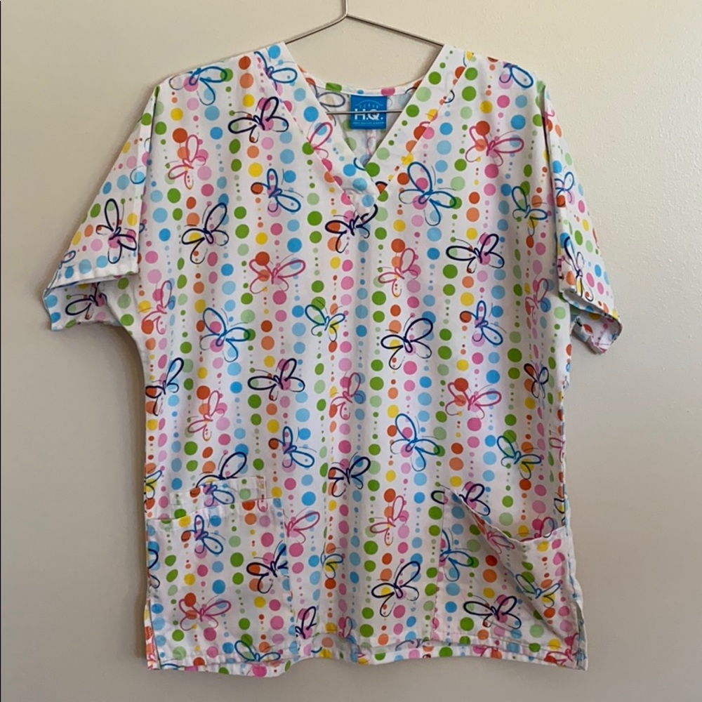 Scrub H.Q. by Cherokee Print Top